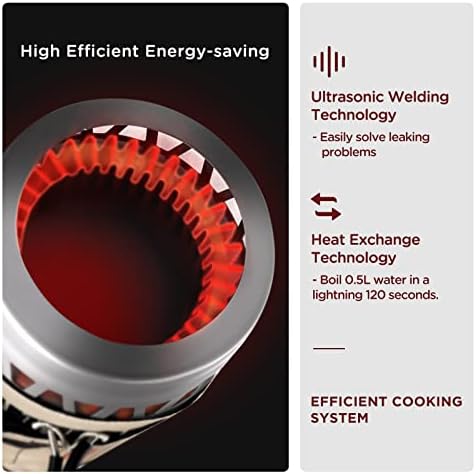 Hotdevil (1.4-Litre) Backpacking Camping Stove Portable Cooking System with Piezo Ignition, Outdoor Mini Burner Camping Stove Kit Propane, Ideal for Hiking Fishing Hunting Emergency & Survival