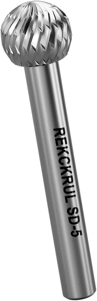 Professional Tungsten Carbide Rotary Burr Bit, SD-5 Double Cut Carbide Burr with 1/4" Shank for Metal, Wood, and Steel – Durable Die Grinder Accessory for Deburring, Engraving & Polishing