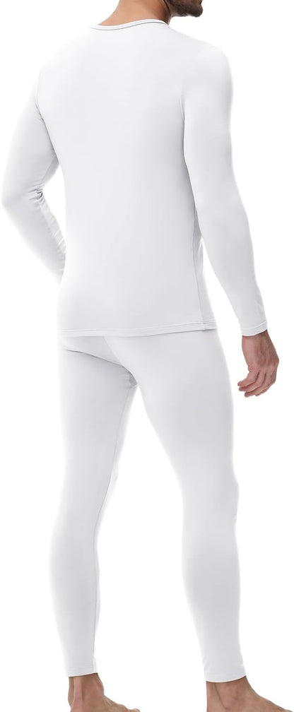wirarpa Men's Cotton Long Johns Thermal Underwear Set Base Layer Lightweight Long Sleeve Top and Bottom