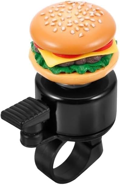Cheeseburger Shape Bike Bell with Loud Clear Sound, Cycling Accessory for Balance Bikes, Scooters