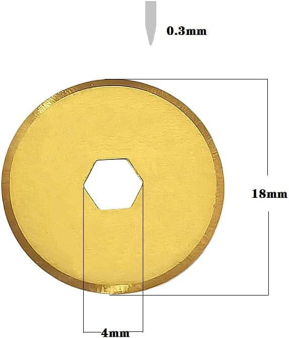 18mm Rotary Cutter Blades 5-Pack Replacement Blades Fits Fiskars, OLFA for Quilting Scrapbooking Sewing Arts & Crafts Sharp and Durable Cutter Blade