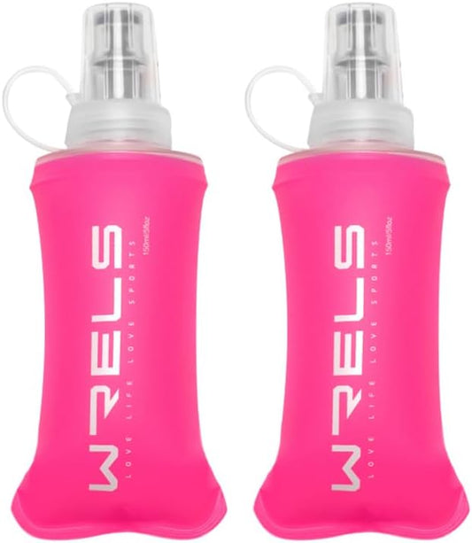 Folding Soft Flask Portable Collapsible Running Lightweight Water Bottle for Outdoor Sports,Travel with Mouthpeice Cover