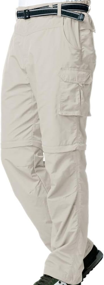 Mens Hiking Pants Convertible Quick Dry Zip Off Fishing Travel Safari Pants