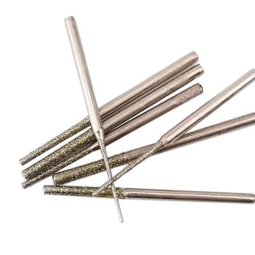 𝐋𝐮𝐨 𝐤𝐞 8 Pcs Needle Shape Diamond Burr - 3/32'' Shank Extra Long Bead Reamer Diamond Burs for Rotary Tool Includes Dremel