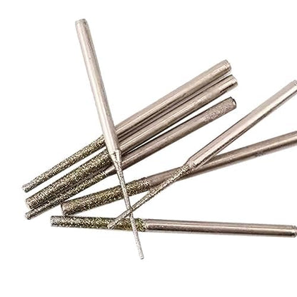 𝐋𝐮𝐨 𝐤𝐞 8 Pcs Needle Shape Diamond Burr - 3/32'' Shank Extra Long Bead Reamer Diamond Burs for Rotary Tool Includes Dremel