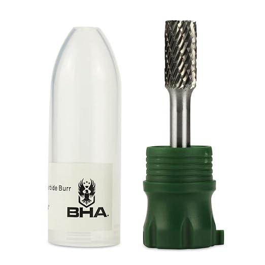 BHA Cylinder End Tungsten Carbide Burr Die Grinder Rotary Tool Bit - Double Cut, 3/8" x 3/4", 1/4" Shank