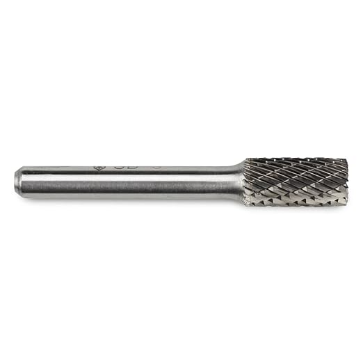 BHA Cylinder End Tungsten Carbide Burr Die Grinder Rotary Tool Bit - Double Cut, 3/8" x 3/4", 1/4" Shank