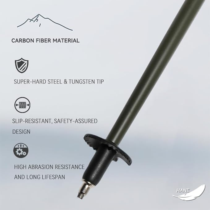 High Strength 5-Section Foldable Carbon Fiber Trekking Poles - 115g/125g/130g, Compact Hiking Staff for Men & Women, Ideal for Hiking, Trekking, Mountaineering & Backpacking