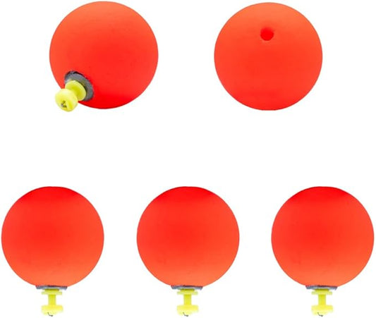 Extra Weighted Fishing Bobbers – Leak-Proof & High Visibility Red Fishing Floats, Durable & Impact-Resistant, for Freshwater Casting (5 Packs)