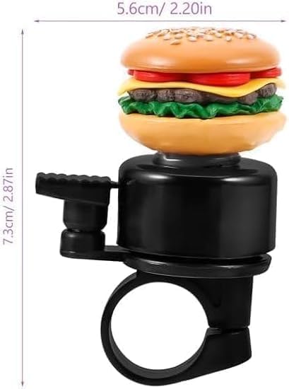 Cheeseburger Shape Bike Bell with Loud Clear Sound, Cycling Accessory for Balance Bikes, Scooters