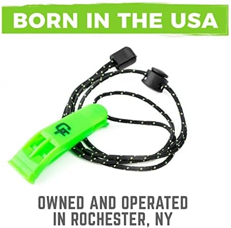 Gradient Fitness Emergency Whistles (2 Pack) | Loud Pealess Plastic Survival Whistle with Adjustable Lanyard, Clip & Reflective Stitching. Quick Safety Access for Swimming, Boating, Surfing, Hiking