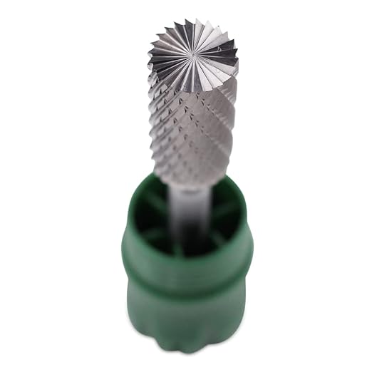 BHA Cylinder End Cut Shape Tungsten Carbide Burr Die Grinder Rotary Tool Bit for Metal Contouring and Deburring, Double Cut with 1/4" Shank (SB-5: 1/2" Cut Diameter x 1" Cut Length)