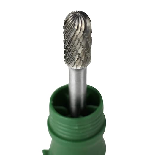 BHA Cylinder Radius End Tungsten Carbide Burr Die Grinder Rotary Tool Bit for Metal Contouring and Deburring, Double Cut With 1/4" Shank (SC-3: 3/8" Cut Diameter x 3/4" Length)