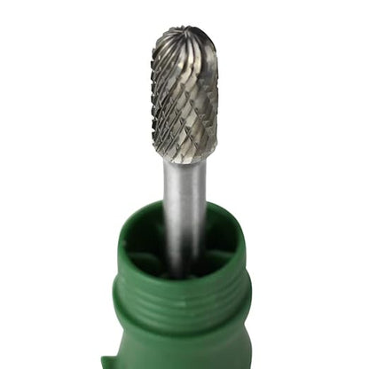 BHA Cylinder Radius End Tungsten Carbide Burr Die Grinder Rotary Tool Bit for Metal Contouring and Deburring, Double Cut With 1/4" Shank (SC-3: 3/8" Cut Diameter x 3/4" Length)