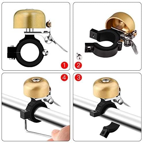 Greallthy Bike Bell Classic Brass Bicycle Bell,Bike Bells for Adults Kids, Loud Retro Bell for Road & Mountain Bikes, Universal Handlebar Fit.