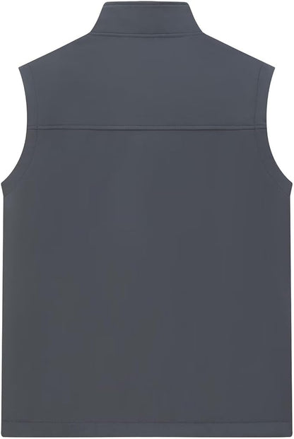 Men's Lightweight Softshell Vest Outerwear Windproof Sleeveless Jacket for Golf Running Hiking