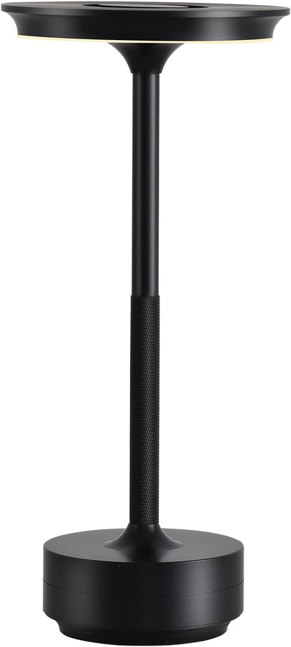 Color-Changing Night Light - Simple and Modern Metal Base Desktop Ambient Light, Bedroom Bedside Light, Meeting Room Decorative Lighting, LED dimmable Night Light (Black)