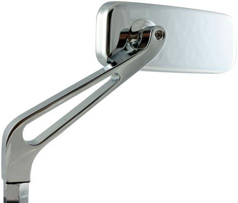 KiWAV Magazi Chrome Rectangular Mirrors Motorcycle Sportster Bobber Cruiser Street Naked Road Bike