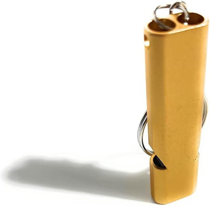 4-Pack Loud 120dB Double Tube Emergency Whistle - Aluminum Alloy, Corrosion-Resistant Safety Whistle with Lanyard & Keychain-Ideal for Camping Hiking Boating Fishing Survival Tool