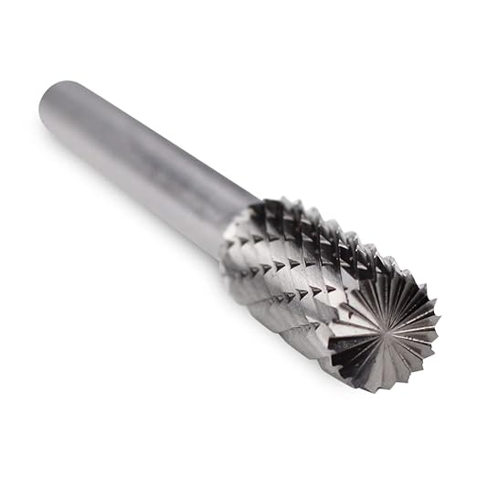 BHA Cylinder End Tungsten Carbide Burr Die Grinder Rotary Tool Bit - Double Cut, 3/8" x 3/4", 1/4" Shank