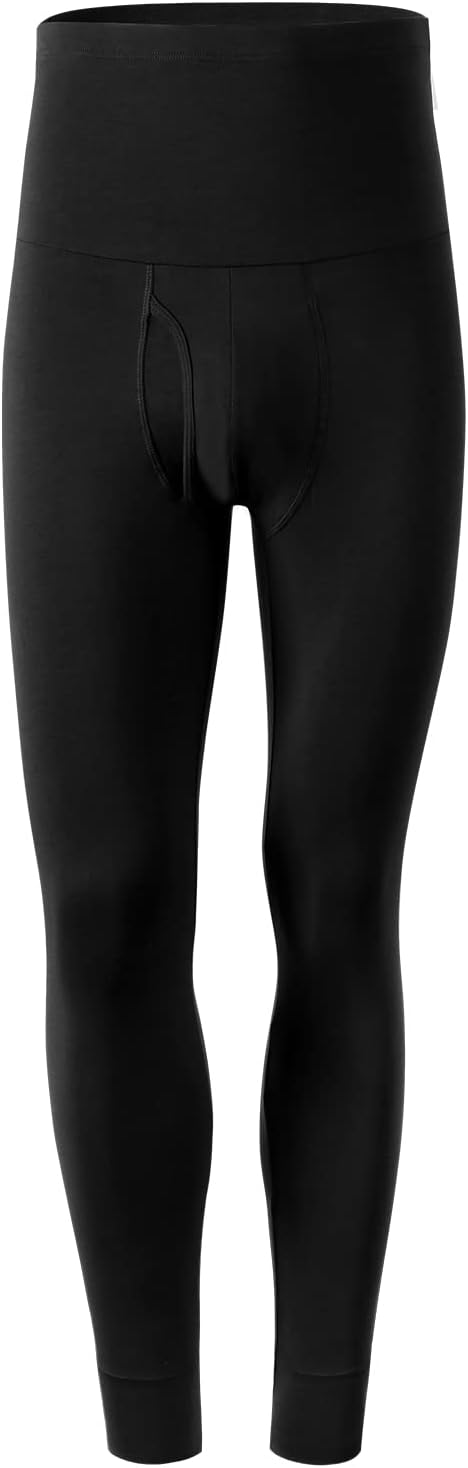Ouruikia Men's Thermal Underwear Bottoms High Waist Thermal Pants Keep Warm Long Johns Pants