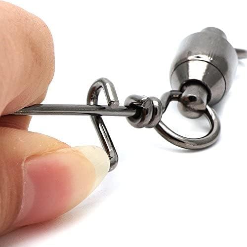 Dr.Fish Fishing Snap Swivels Ball Bearing Swivels Fishing Tackle Saltwater & Freshwater Coast-Lock Lure Snap Clips Terminal Tackle Line Leader Connector Accessories