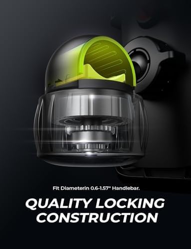 LISEN Bike Phone Holder, [Anti-Vibration] Motorcycle Phone Mount, Bicycle Phone Holder, Handlebar Phone Mount, Scooter Ebike Accessories, Bicycle Accessories, for iPhone Samsung Google Pixel, Black