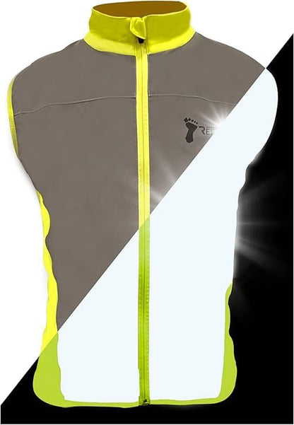 ReflecToes Reflective Safety Vest for Night Visibility – Hi Vis Running & Cycling Gilet – Lightweight, Breathable Outer Layer