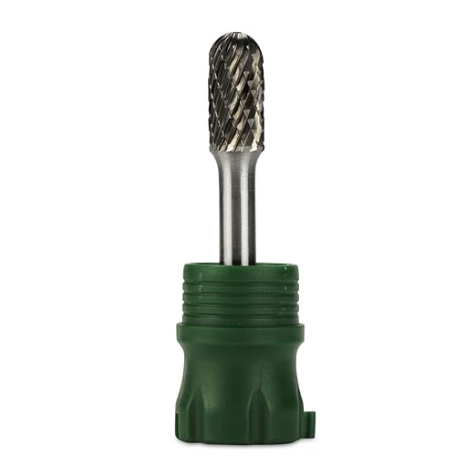 BHA Cylinder Radius End Tungsten Carbide Burr Die Grinder Rotary Tool Bit for Metal Contouring and Deburring, Double Cut With 1/4" Shank (SC-3: 3/8" Cut Diameter x 3/4" Length)