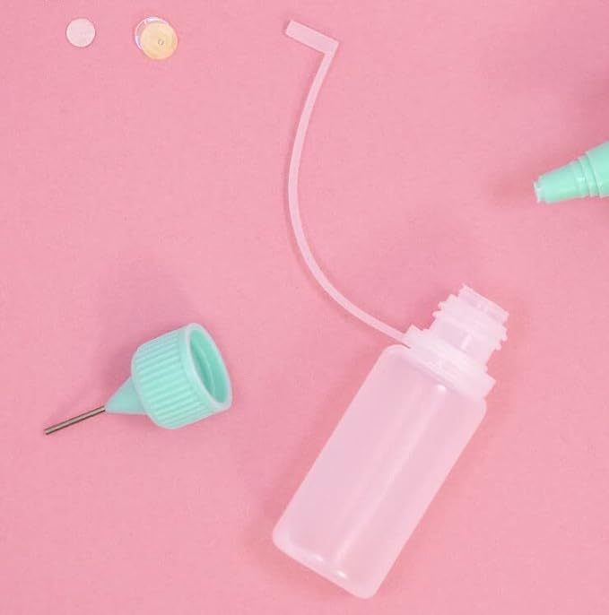 Craftelier - Kit of 2 Precision Tip Bottles with Metal Applicator and Shut-off Nozzle | Needle Dropper Bottles for Applying Adhesives or Paints - 2 Sizes (8 and 9 cm)