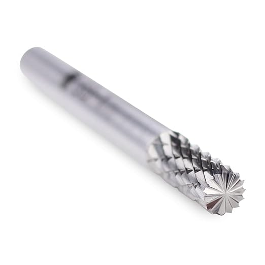 BHA Cylinder End Shape Tungsten Carbide Burr Die Grinder Rotary Tool Bit for Metal Contouring and Deburring, Double Cut With 1/4" Shank (SB-1: 1/4" Cut Diameter x 5/8" Length)
