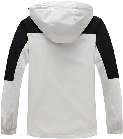 GIISAM Rain Jacket for Men, Mens Waterproof Raincoat Lightweight Rain Jackets Outdoor Rain Coat Windbreaker with Hood