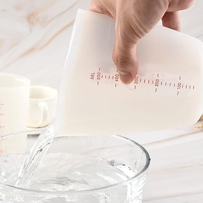 3 PCS Silicone Flexible Measuring Cups,Melting Cups for Epoxy Resin,Butter,Chocolate and More,Squeeze and Pour Silicone Measuring Cup with Marking Ounce/ML