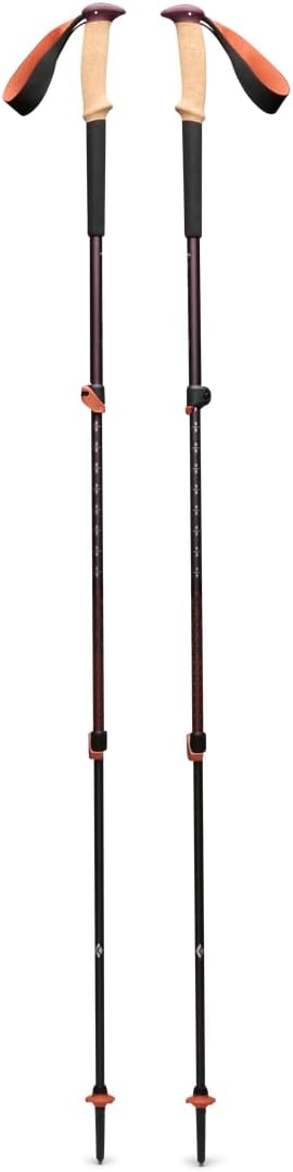 BLACK DIAMOND Trail Cork Trekking Poles (Pair) | Lightweight Collapsible Aluminum Hiking Poles | Natural Cork Grips | FlickLock Adjustable Shafts for All-Season Stability