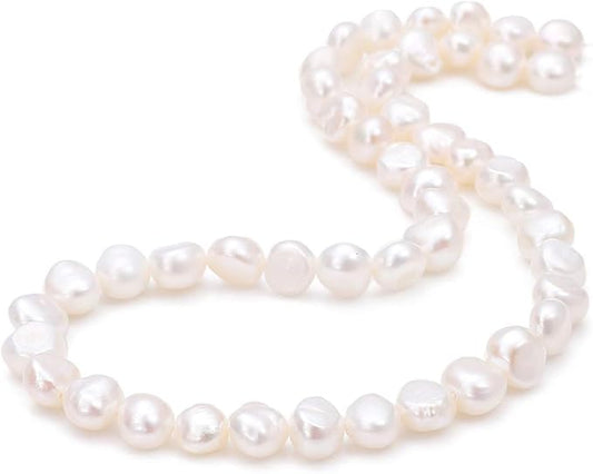 Natural Pearl Beads Side Hole 6-7mm White Freshwater Cultured Loose Gemstone Beads for DIY Jewelry Making 13.8''/Strand
