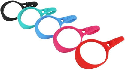 Neo Magnetic Silicone Ring Strap for Water Bottle - Water Tumbler Strap Versatile Sports Bottle Ring - Water Bottle Carrier Strap for Gym, Backpack, Belt, Hiking,Outdoors & More (Onyx Black)