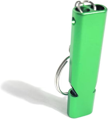 4-Pack Loud 120dB Double Tube Emergency Whistle - Aluminum Alloy, Corrosion-Resistant Safety Whistle with Lanyard & Keychain-Ideal for Camping Hiking Boating Fishing Survival Tool