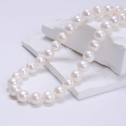 AD Beads Natural Freshwater White Pearl Round Beads 15" 4mm 6mm 8mm 9mm 10mm 11mm 12mm (11-12mm)