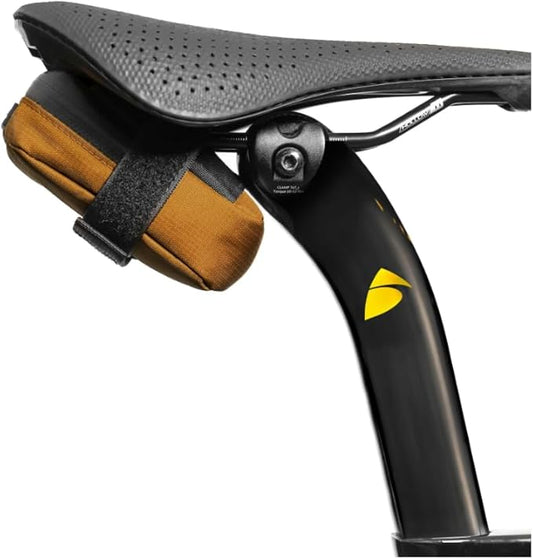 ALMSTHRE Compact Bike Saddle Bag – California Gold | 0.3L Bike Seat Bag (3" x 4.25" x 1.25") | Water-Resistant Ripstop, Waterproof Zipper, Internal Pocket | Durable Under Seat Storage