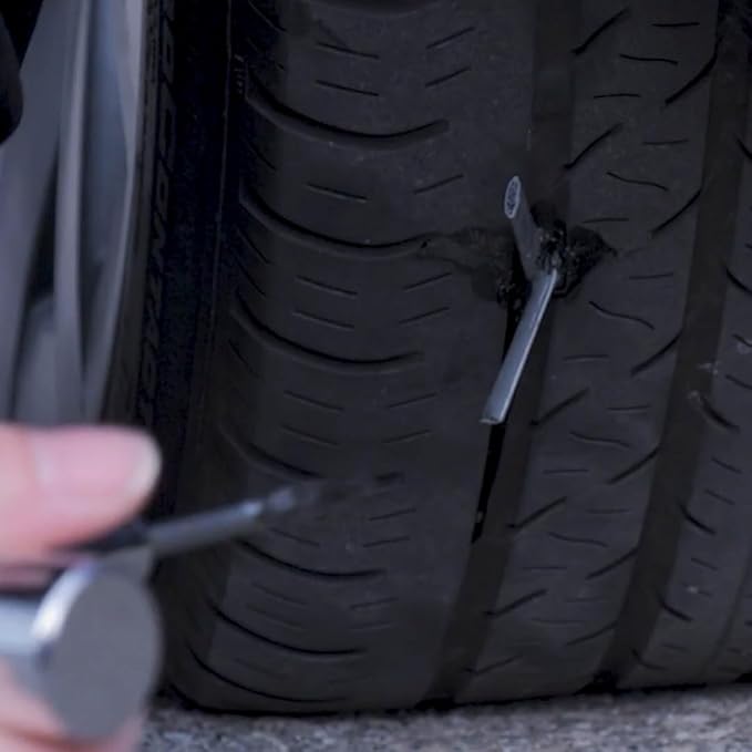 Permacure Emergency Roadside Tire Repair Kit, with Chemical Vulcanizing Fluid and Tools - Includes 10 Nylon-Reinforced, Natural Rubber, Self-Vulcanizing Tire Plugs