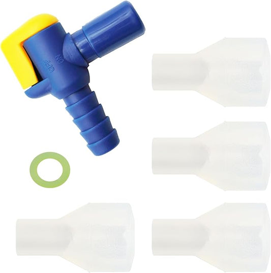 Bite Valve Replacement Mouthpiece Fit for Hydration Pack Bladder Water Backpack and Most Brands(4-Pack), with Shutoff Valve and Tube O-Ring