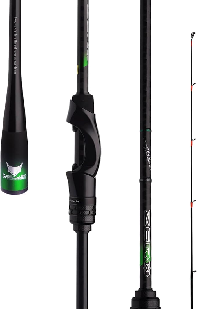 PURELURE Zero Ultralight Fishing Rod Solid Tip, 40 Ton Carbon Fiber Spinning & Casting Rod 2 or 5-Piece, Extra Fast/Fast Action, One-Piece Full Carbon Handle and Reel Seat, Fuji Alconite Guide