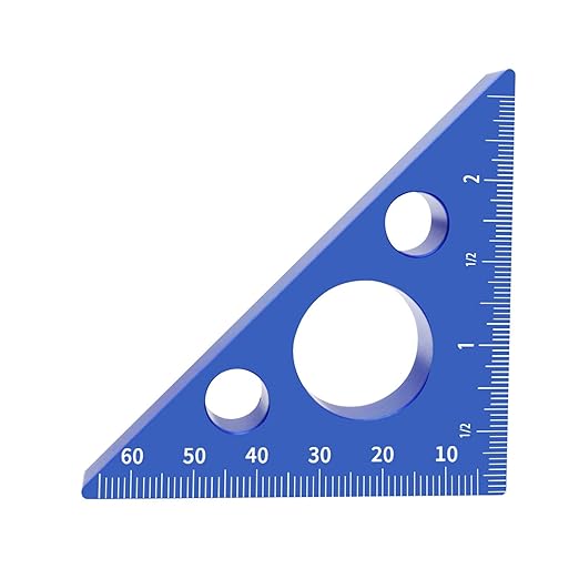 Woodworking Square 45/90 Degree Angles Ruler for Carpenter Aluminum Inch Metric Triangular Layout Square Metric Scale