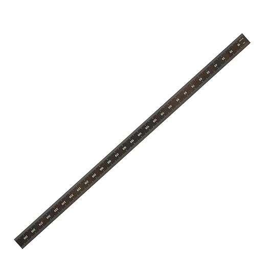 PEC Tools 12" x300mm Stainless Steel Ruler, High Contrast,1/50" Thick X 1/2" Wide, Dual-Sided Accuracy of 0.5mm and 1mm, Clear Graduations, Made in USA