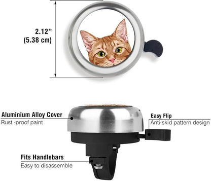 WIRESTER Silver Aluminum Round Bike Bell, Classic Ring Bicycle Bell, Bike Accessories Bell Ring for Adults Kids Girls Boys