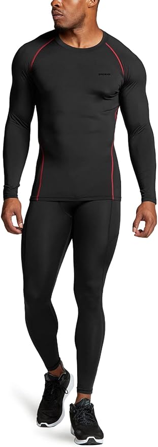 TSLA Men's Thermal Long Sleeve Compression Shirts, Athletic Base Layer Top, Winter Gear Running T-Shirt