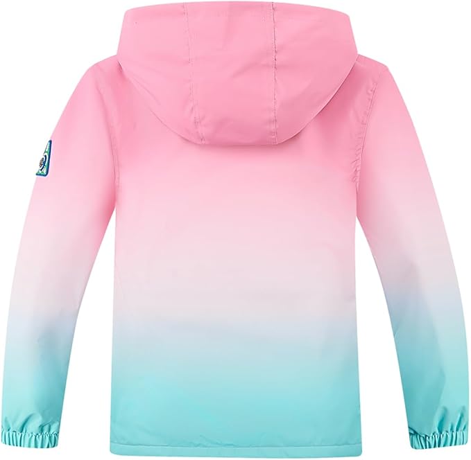 MGEOY Boys Girls Rain Jackets Lightweight Waterproof Hooded Raincoats Windbreakers for Kids 4-14Y