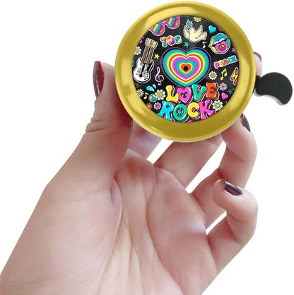 WIRESTER Gold Aluminum Round Bike Bell, Classic Ring Bicycle Bell, Bike Accessories Bell Ring for Adults Kids Girls Boys