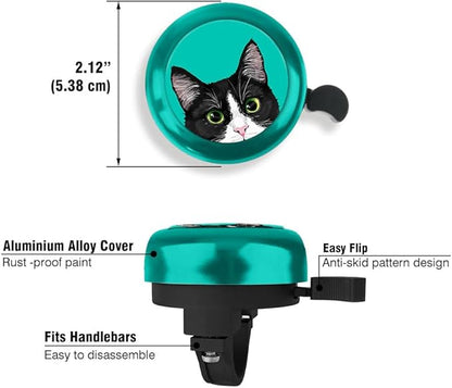 WIRESTER Green Aluminum Round Bike Bell, Classic Ring Bicycle Bell, Bike Accessories Bell Ring for Adults Kids Girls Boys