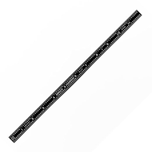 PEC Tools 12-Inch Mechanic's Flexible Ruler, 1/50" Thick X 1/2" Wide, High Contrast, Measuring Accuracy 1/32", 1/64", 1/10" and 1/50" Scales, Made in USA